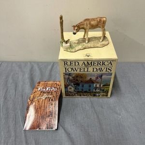 Lowell Davis R.F.D. 1987 Meeting Of Sheldon Calf And Sparrow On Salt Block Box